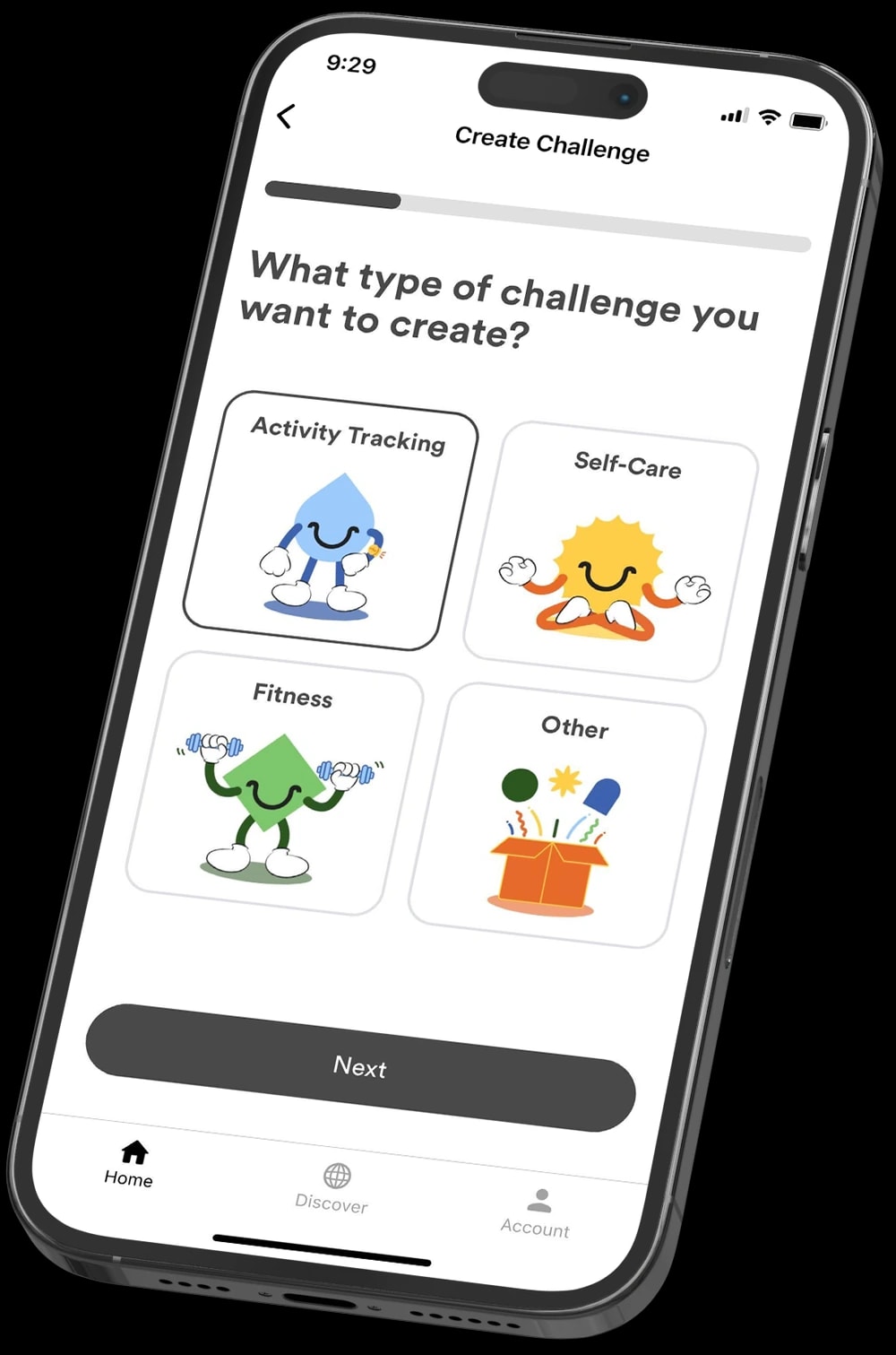 Creating a challenge in the fini app